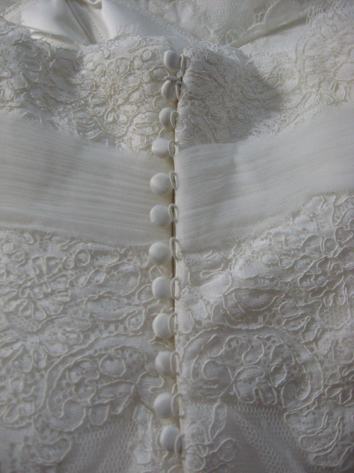 La Sposa Wedding Dress Ball Gown 12 Ivory French Lace Strapless Train