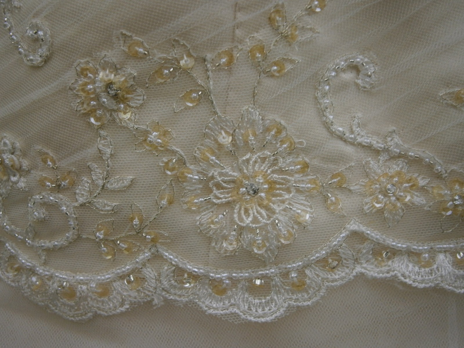 Casablanca Wedding Dress 12 Champagne Gold Asymmetrical Tiers Lace Romantic