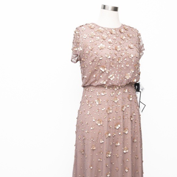 Adrianna Papell – Petite 3D Embellished Blouson Gown