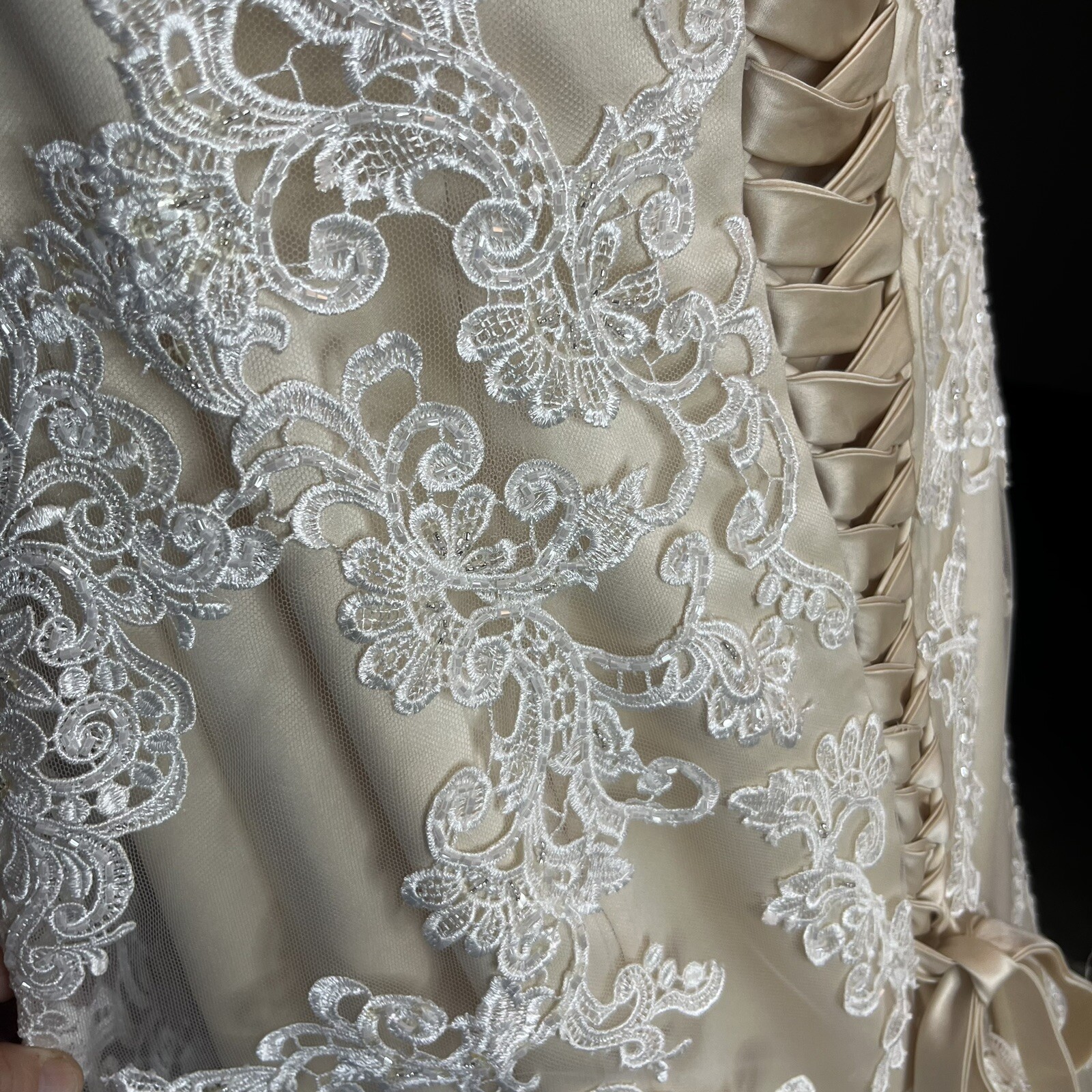 Casablanca Bridal Gown Lotus In Champagne / Ivory/ Silver Size 18 Style 2242