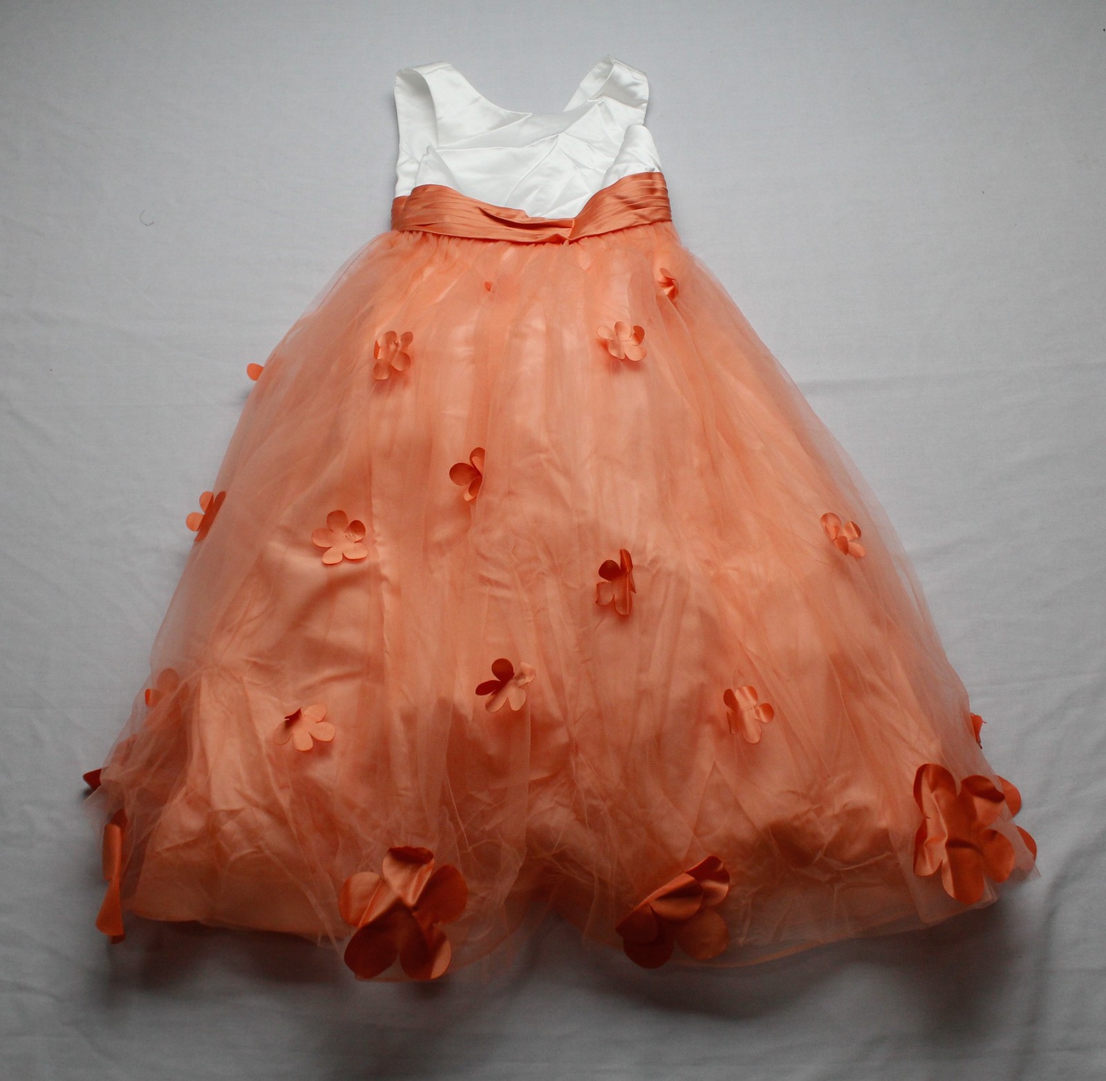 Azazie Girls Sleeveless A-Line Floral Princess Dress AP2 Sunset Size: 7 NWT