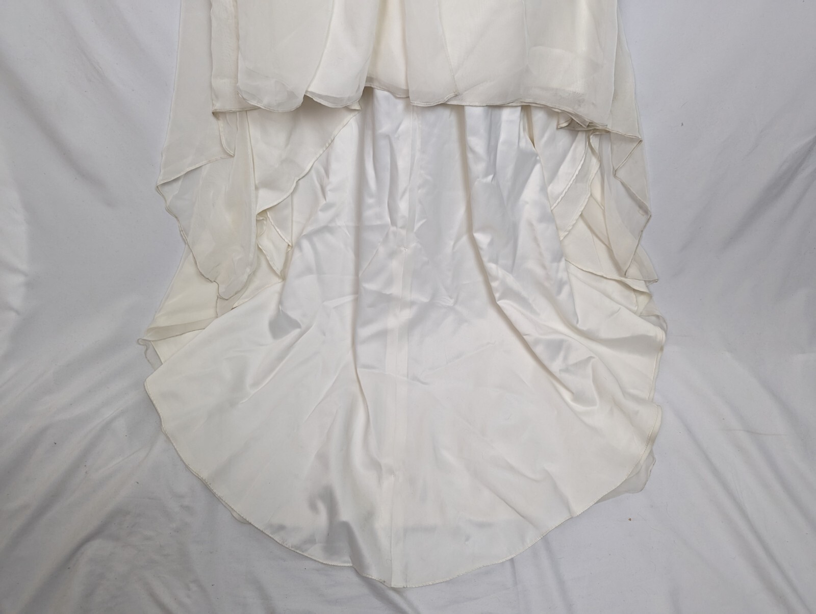 St. Patrick Sz 6 Ivory Wedding Gown Long Draped Sheer Sleeves Train Embellished