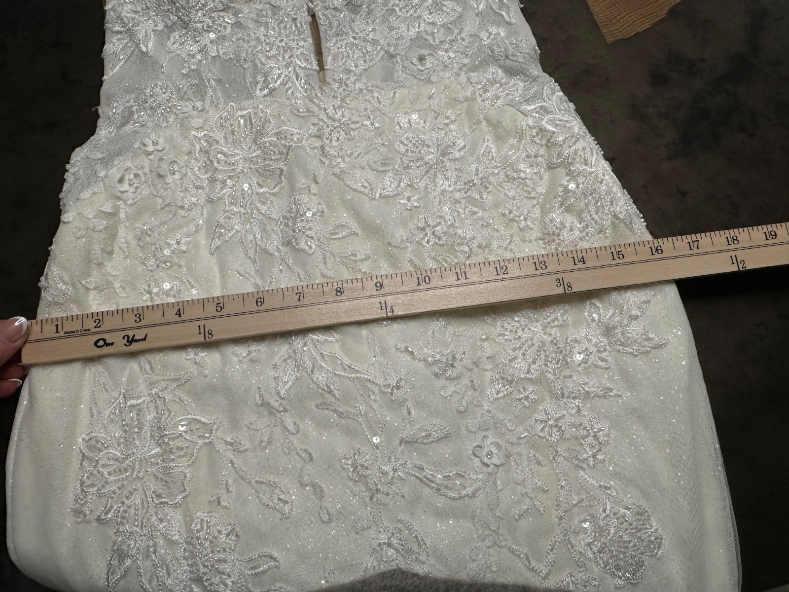 Martina Liana Ivory Lace Wedding Dress 1305 Sz 8 New Never Worn RV $3300