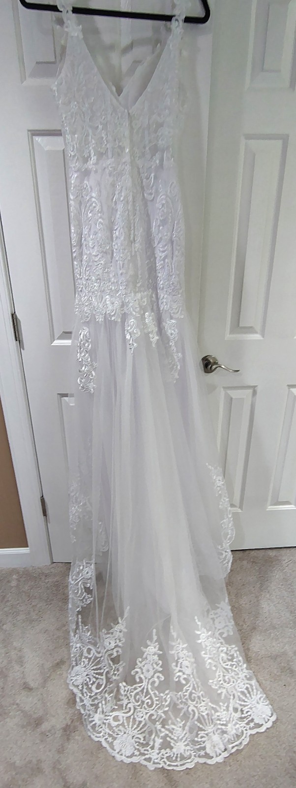 white wedding dress size 4 petite long