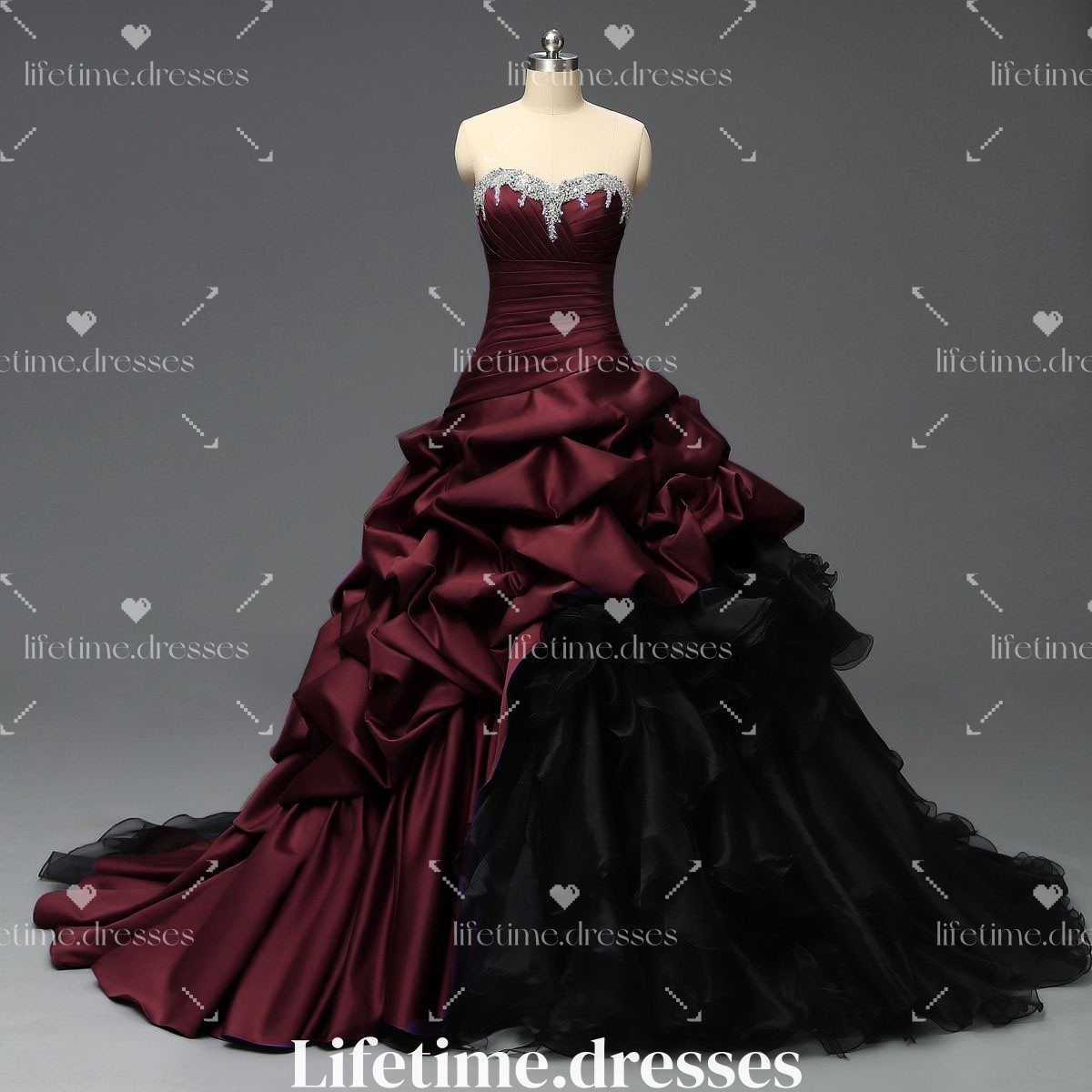 Vintage Wedding Dresses Satin Ruffles Taffeta Corset Victorian 50s Bridal Gowns