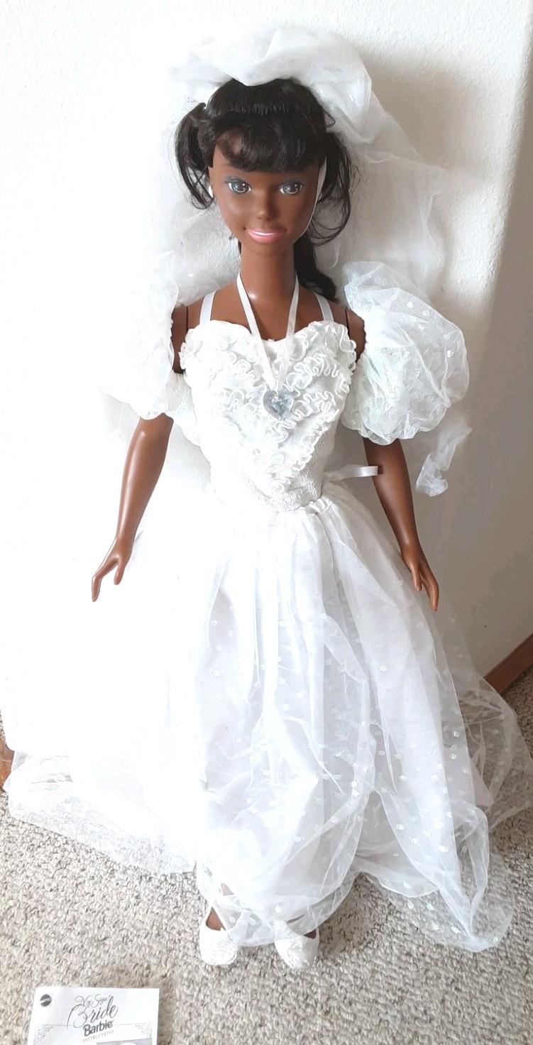 Vintage My Size Bride African American Barbie Doll No Box 12053 3’