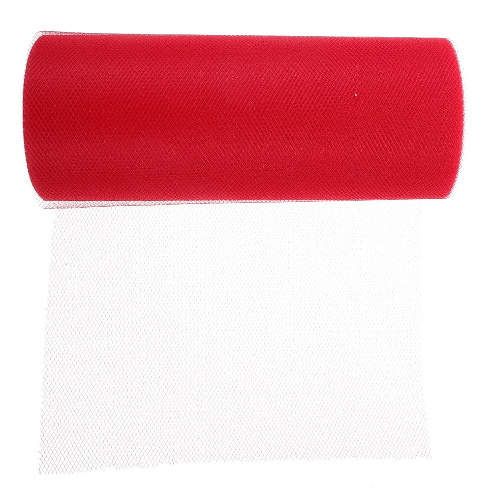 Polyester Red Tulle Roll 22M for Wedding and Event Room Decoration