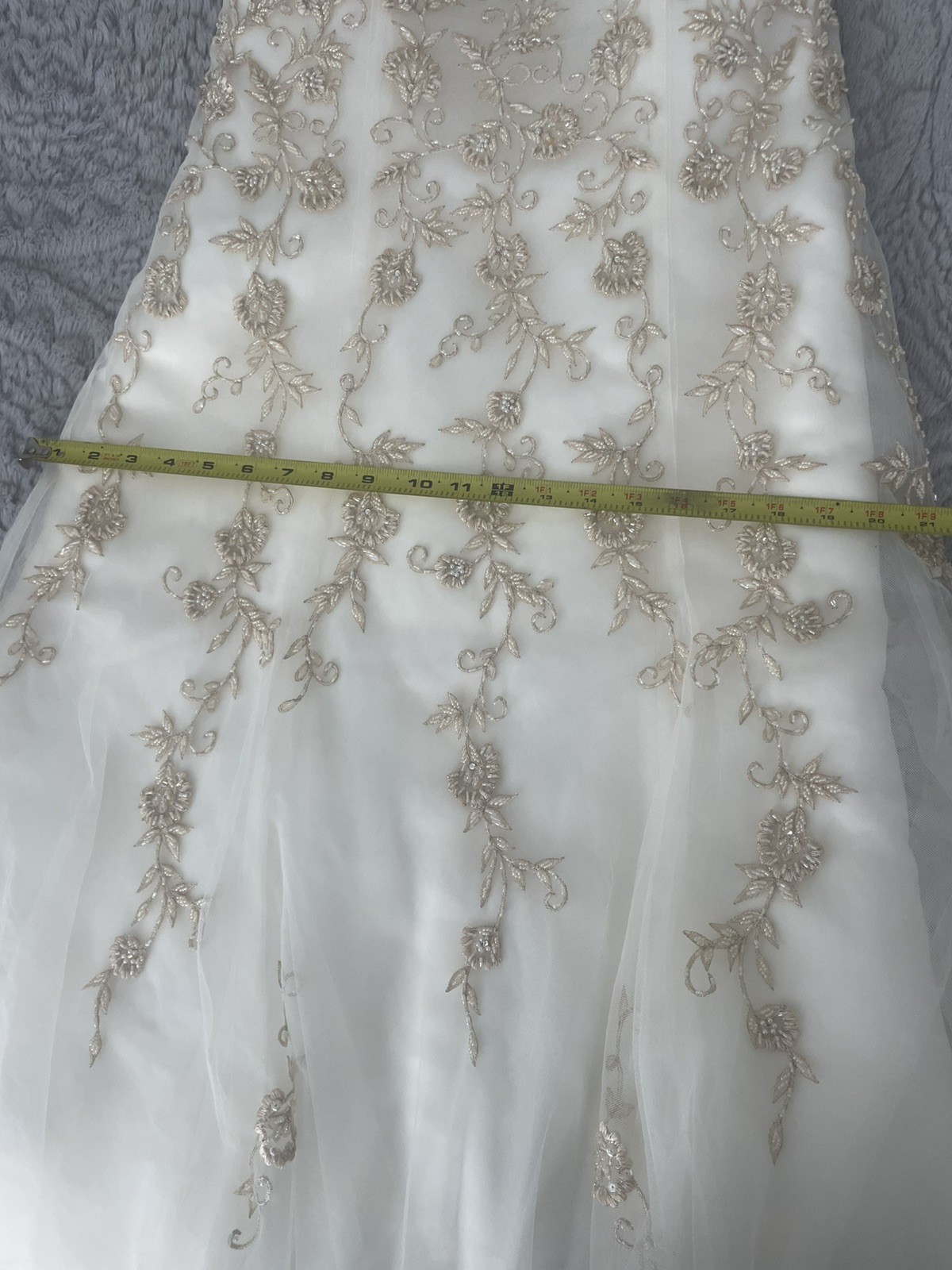 Wtoo Brides by Watters Strapless Ivory Embroidered Wedding Dress Gown Sz 10 NWT