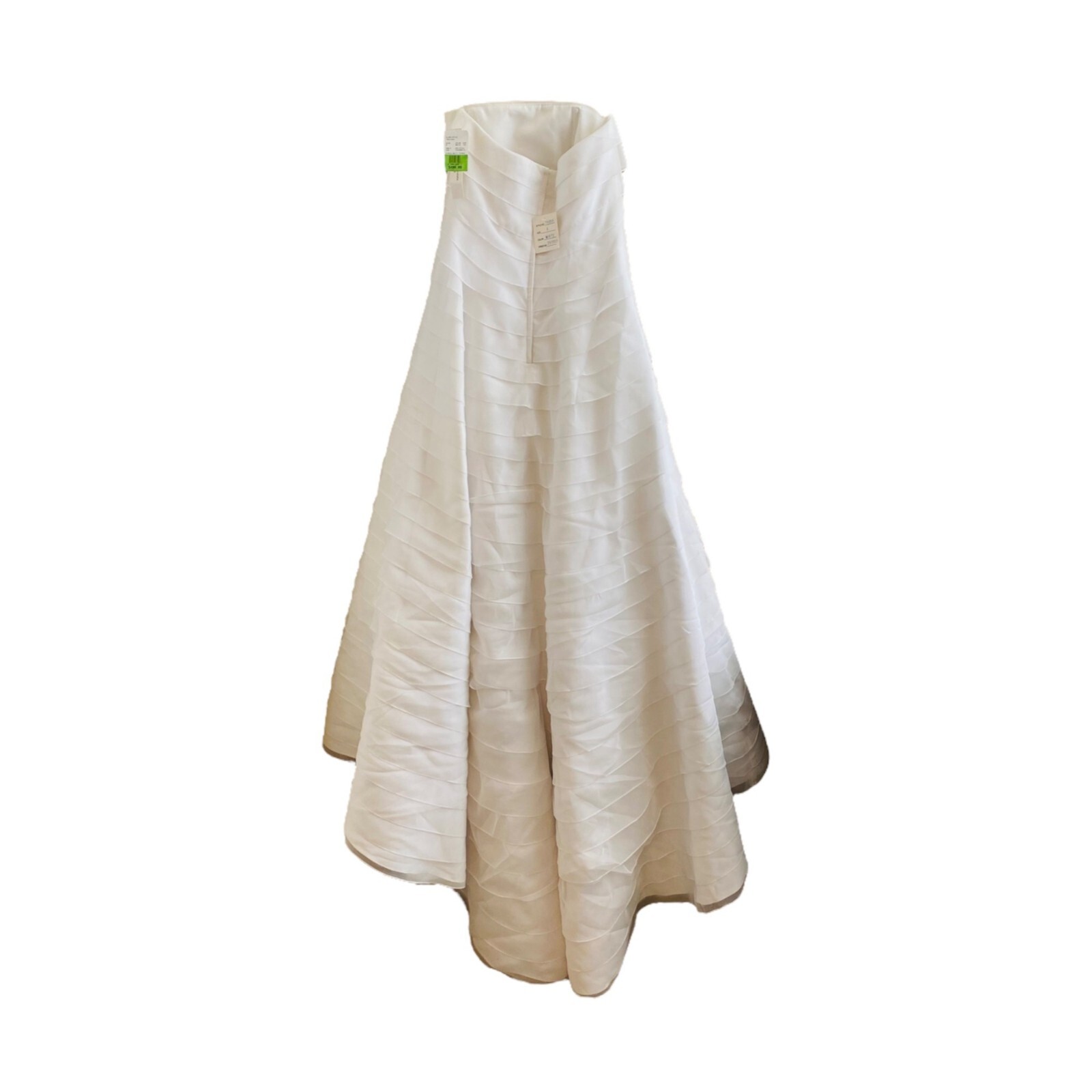 Davids Bridal Organza Wedding Dress Womens Size 8 White Strapless Floor-Length