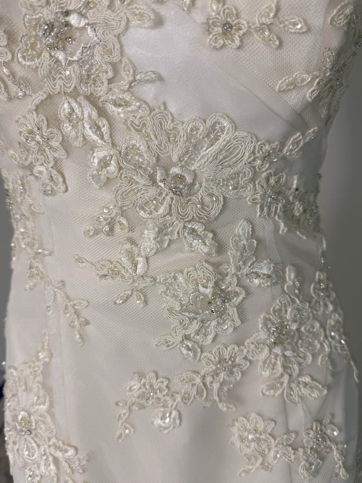 Casablanca Bridal Style# 2022 Wedding Dress Sz 10 Champagne Ivory Lace Gown
