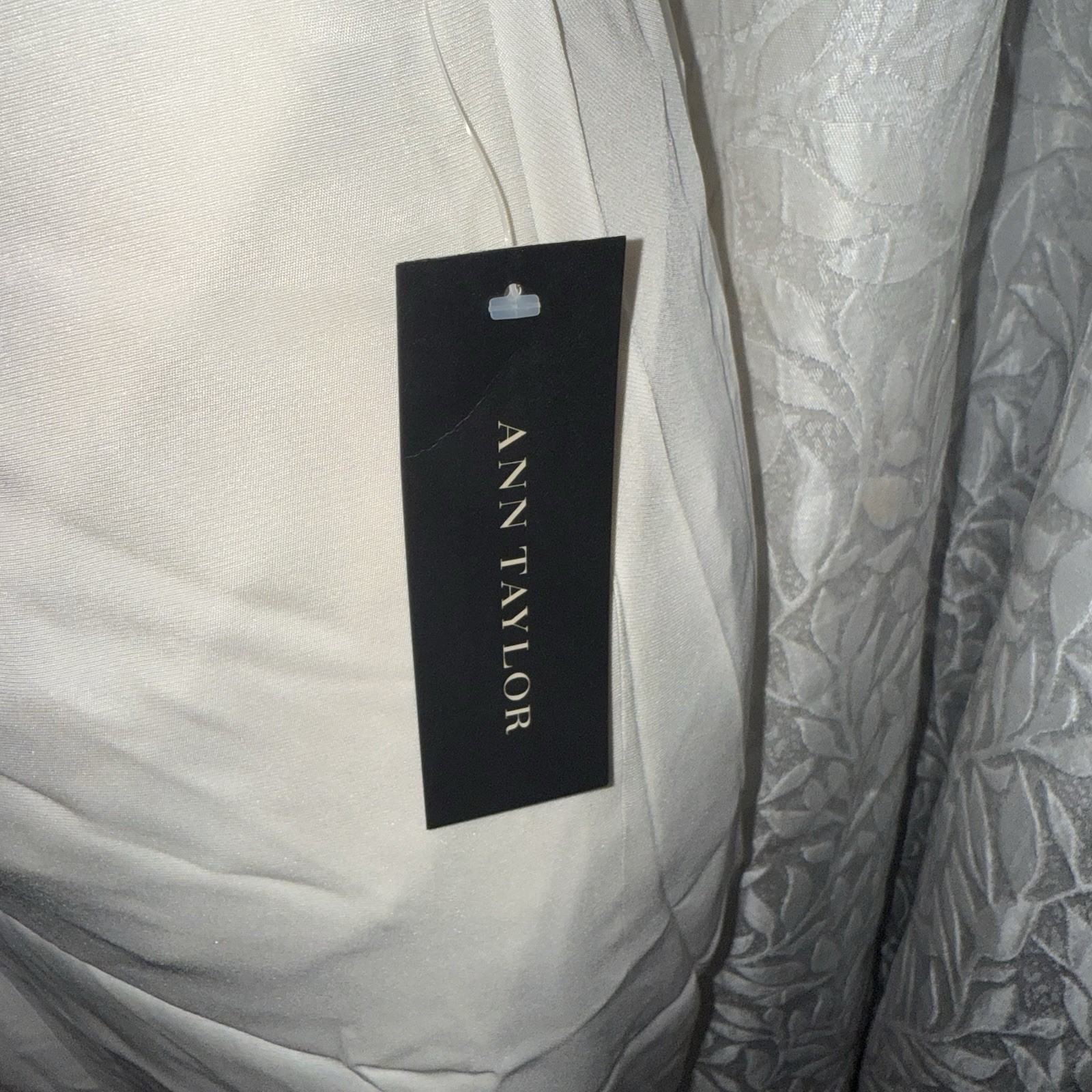 Ann Taylor Long Formal Wedding Bridal White Ivory With Silver Straps deess