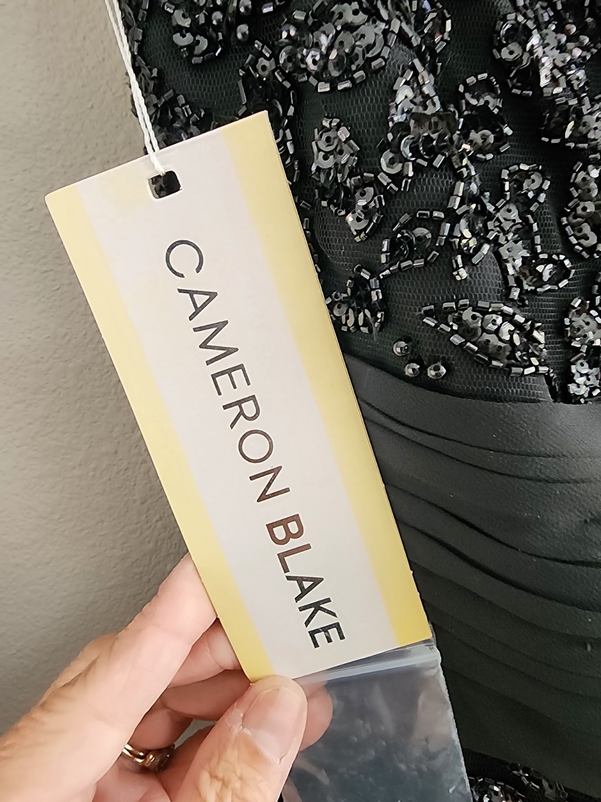 NWT Women’s Cameron Blake Formal Mother of the Bride DRESS black Size 12