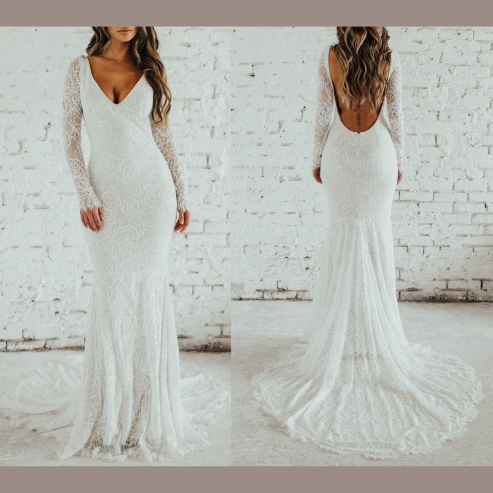 NEW $2195 Katie May San Sebastian Lace Mermaid Gown Wedding [SZ V ] #F409