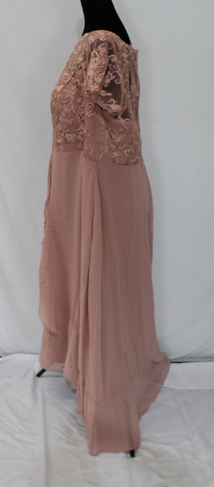 Azazie Women’s Mamie A-Line Lace Chiffon Dress AP2 Dusty Rose Size: A20 NWT