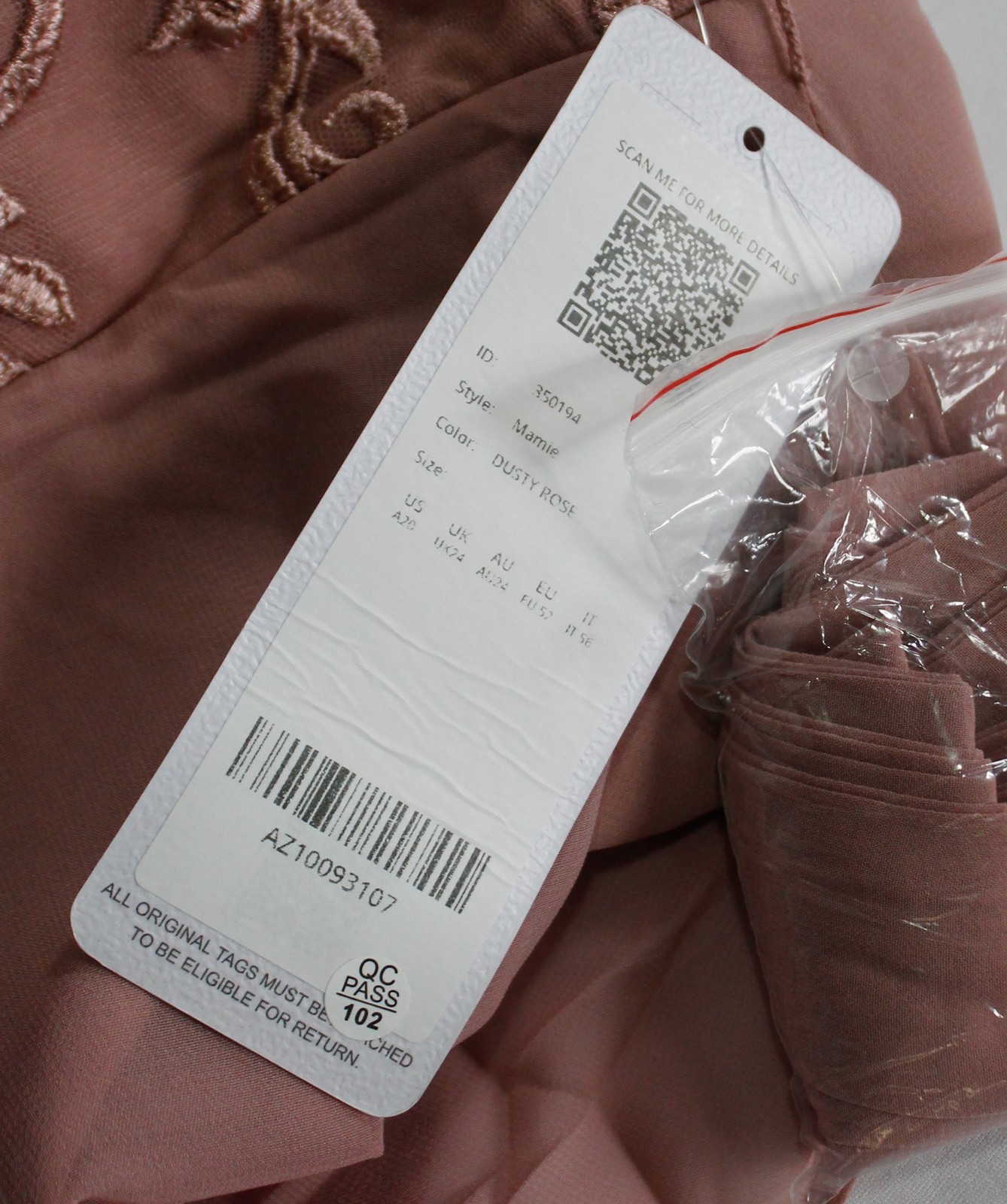 Azazie Women’s Mamie A-Line Lace Chiffon Dress AP2 Dusty Rose Size: A20 NWT