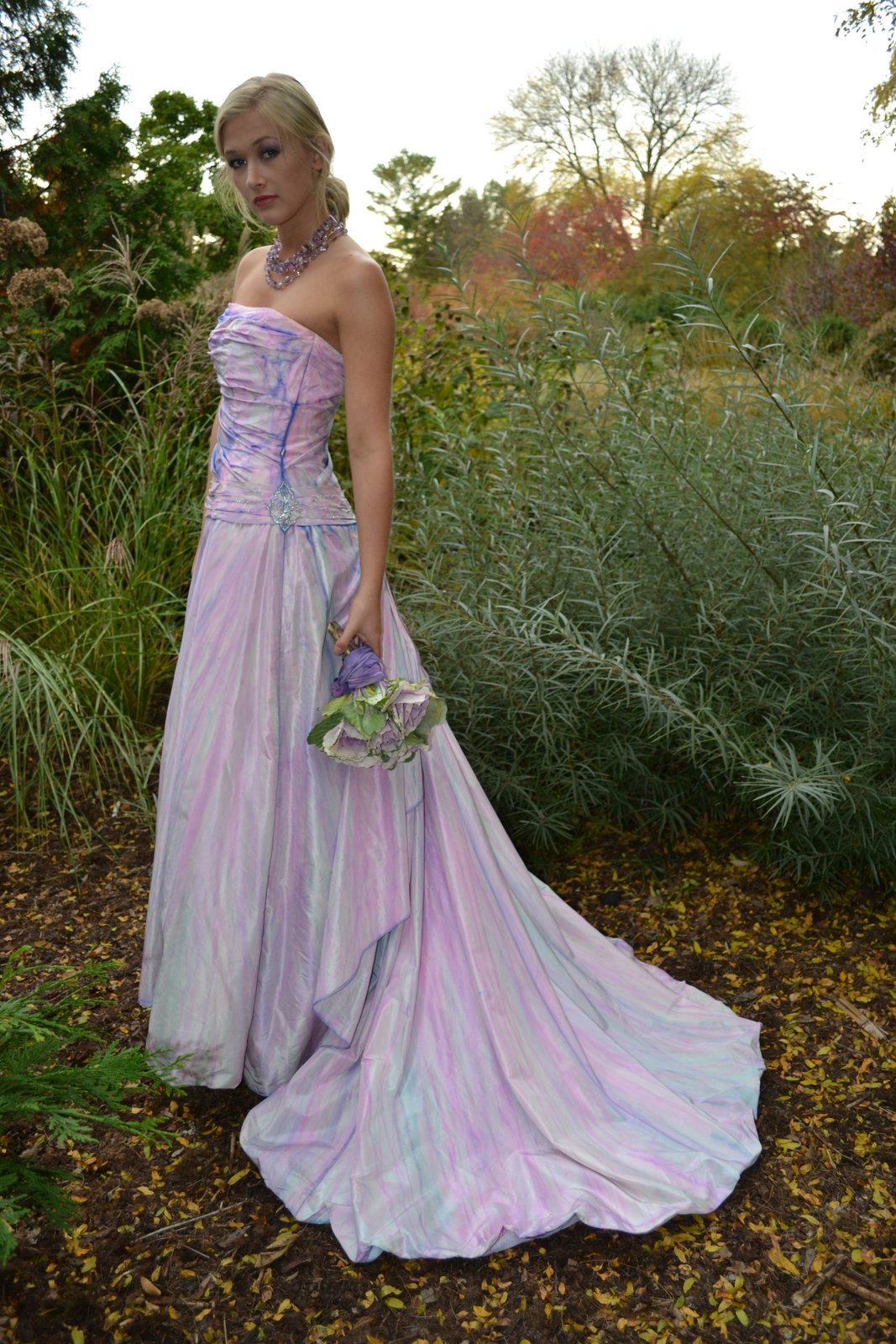 Bohemian Beach Wedding Dress Silk Pink blush White purple 6 8 10 corset med larg