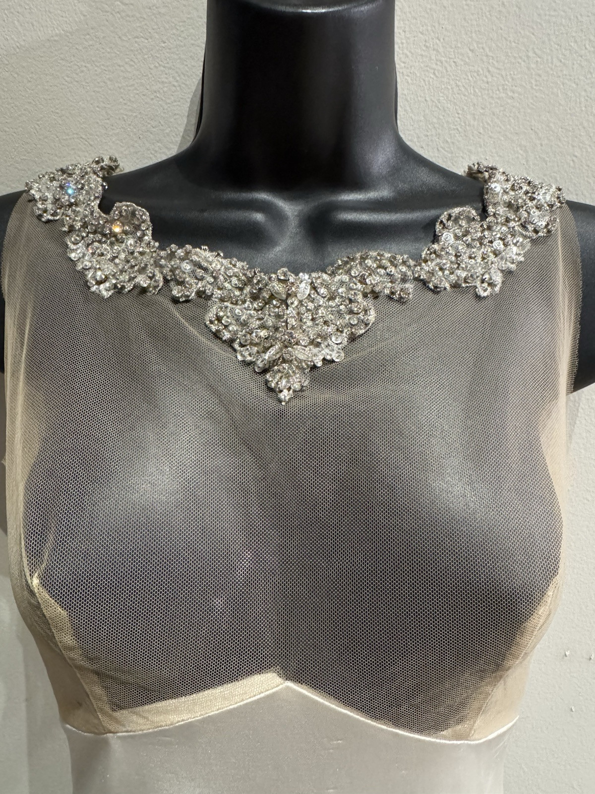 Allure Bridals Illusion Bridal Underlay with Custom Lace & sparkling appliqués