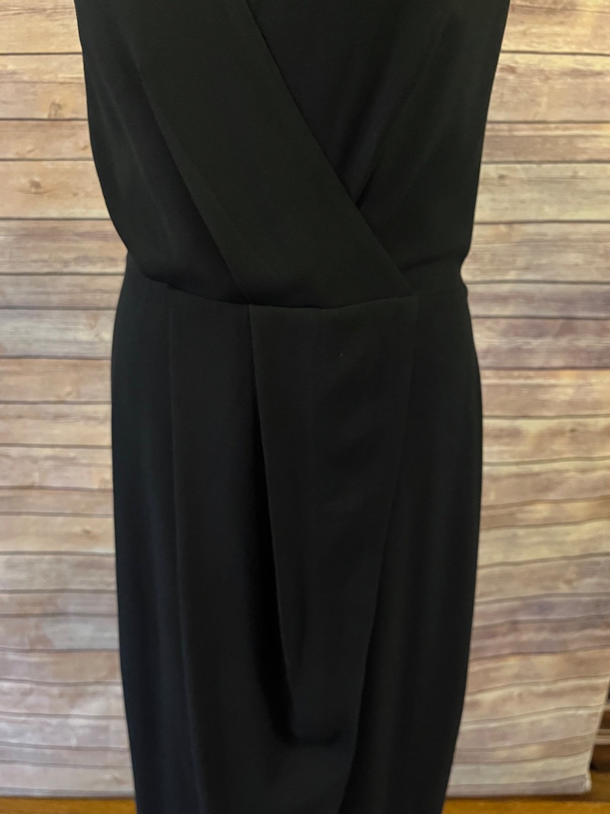 Dress The Population Black Ariel Faux Wrap Sleeveless Gown Maxi Dress XL