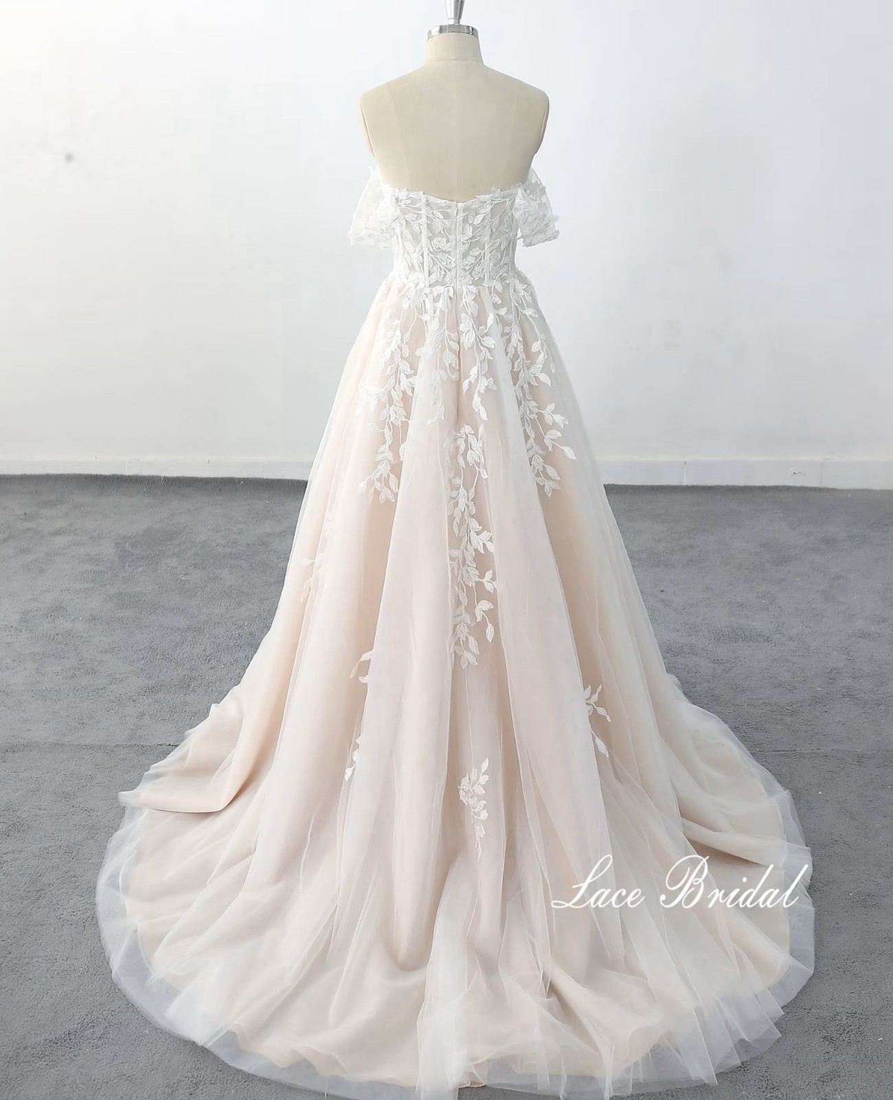 Boho lace wedding dress wedding dress custom made 32-60 off straps n.measurement