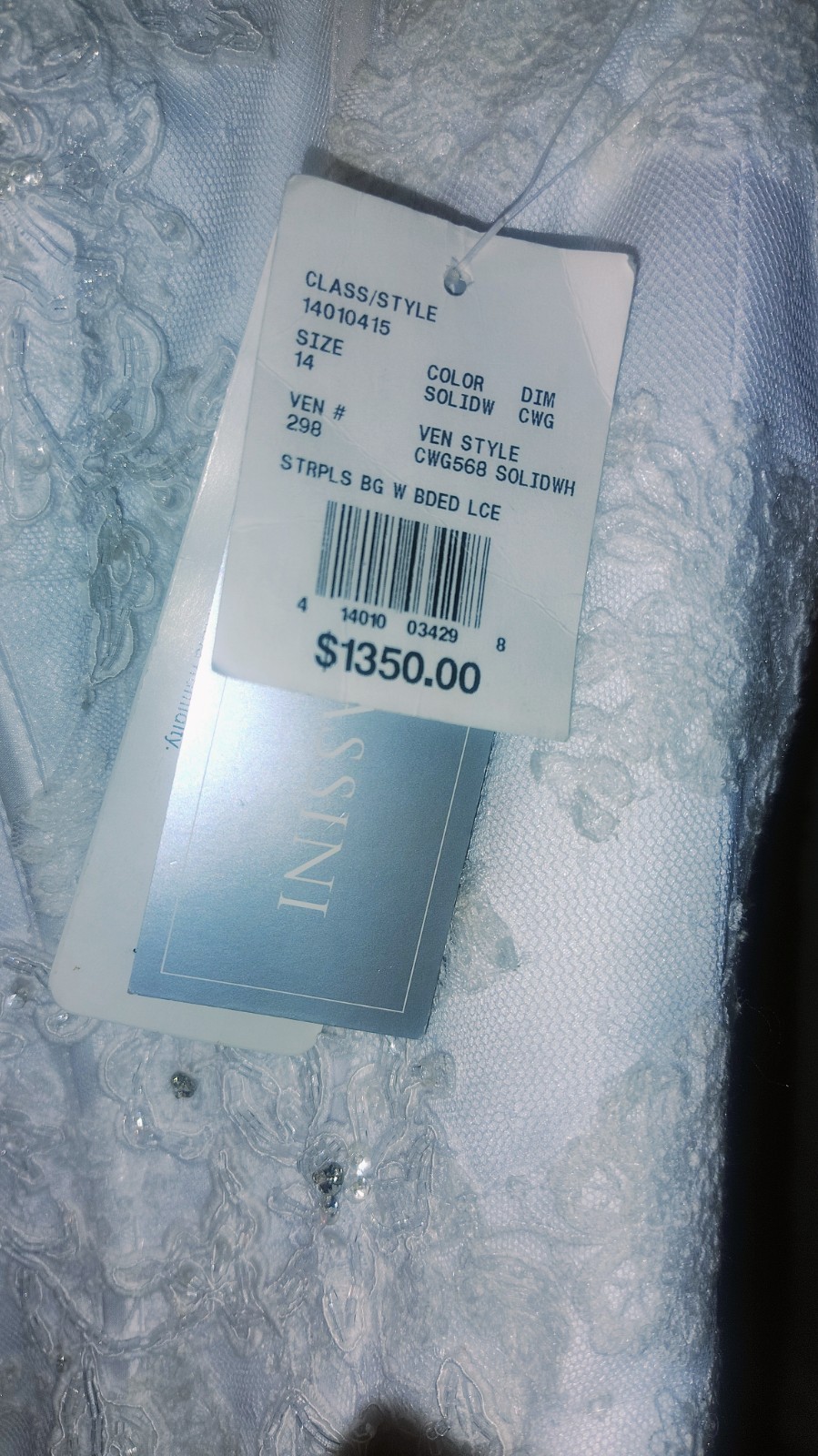 Oleg Cassini wedding dress size 14