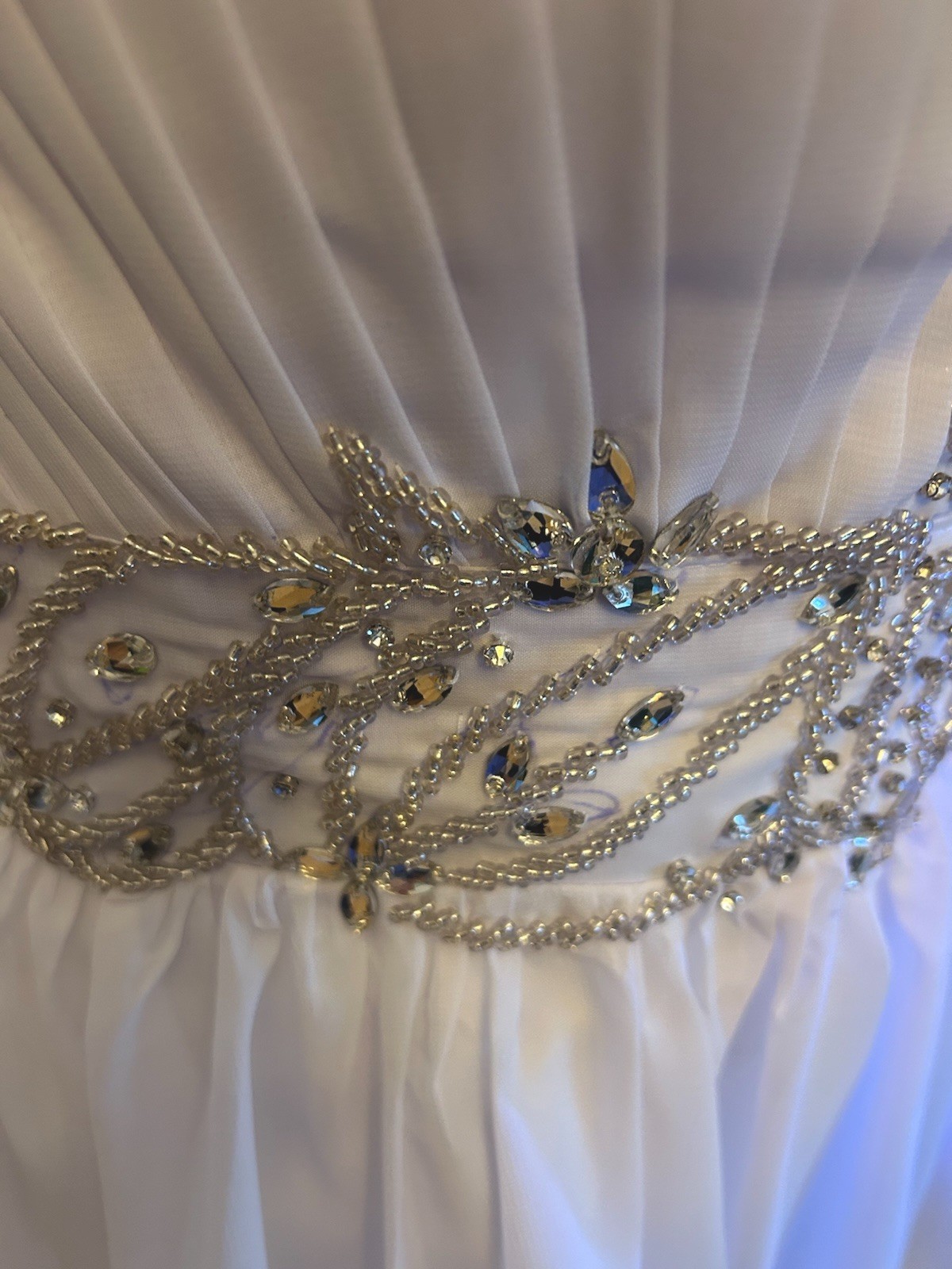 Wedding dress white size 36 S A-line strapless beading New