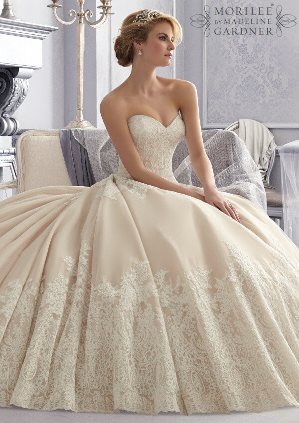 Designer Strapless Wedding Gown, Dress, Morilee By Madeline Gardner, Petite