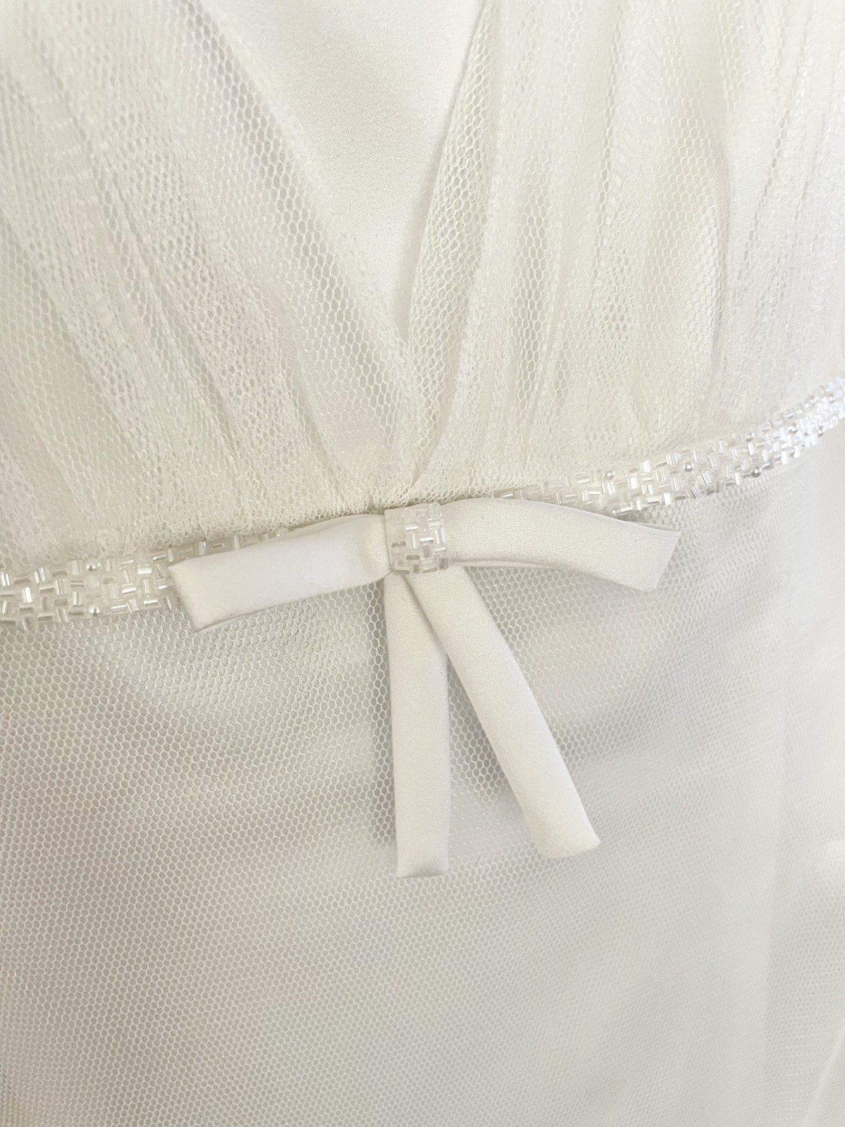 David’s Bridal Tulle Tea-Length Ivory Wedding dress gown plus women’s 18W midi