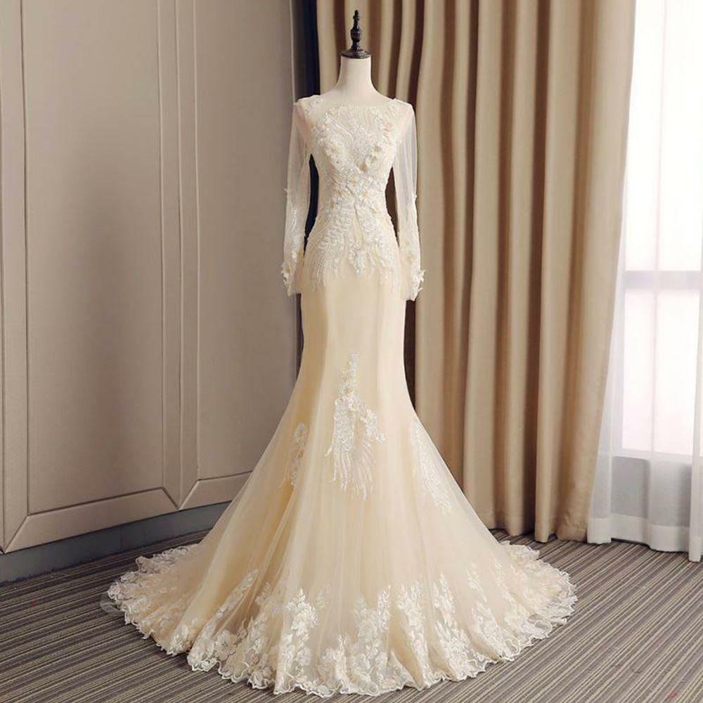 Gorgeous Long Sleeve Mermaid Wedding Dress