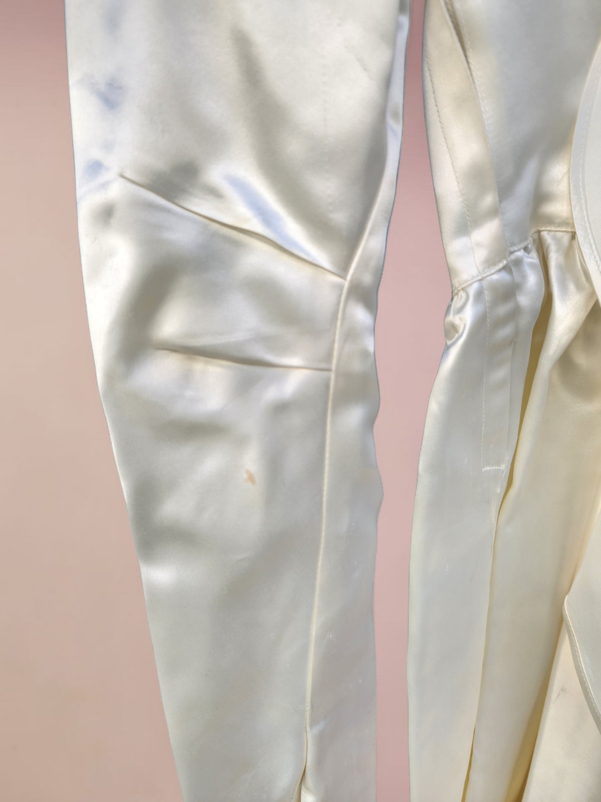Vintage 1940s Professional Stored Satin Wedding Dress with Train, Unbranded