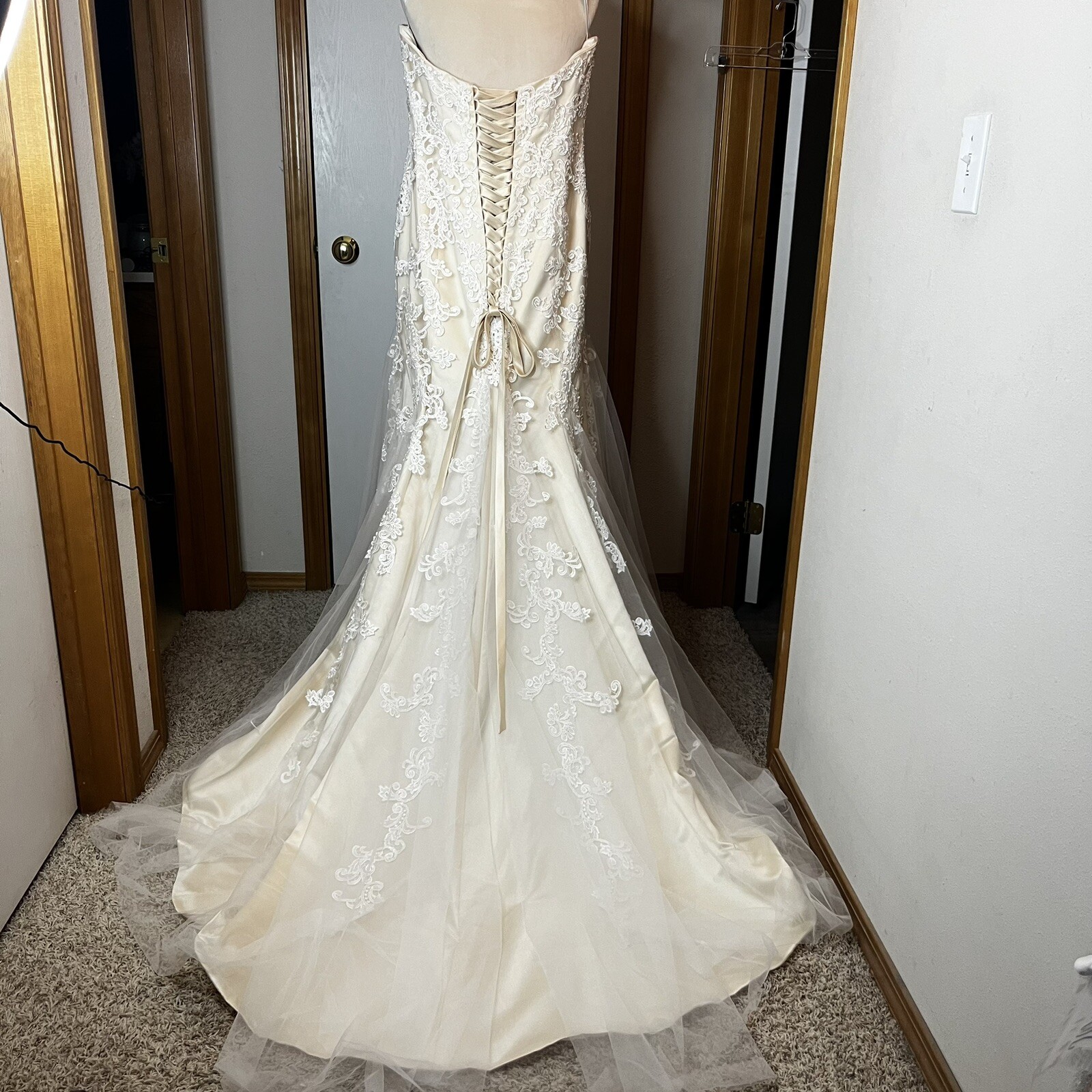 Casablanca Bridal Gown Lotus In Champagne / Ivory/ Silver Size 18 Style 2242