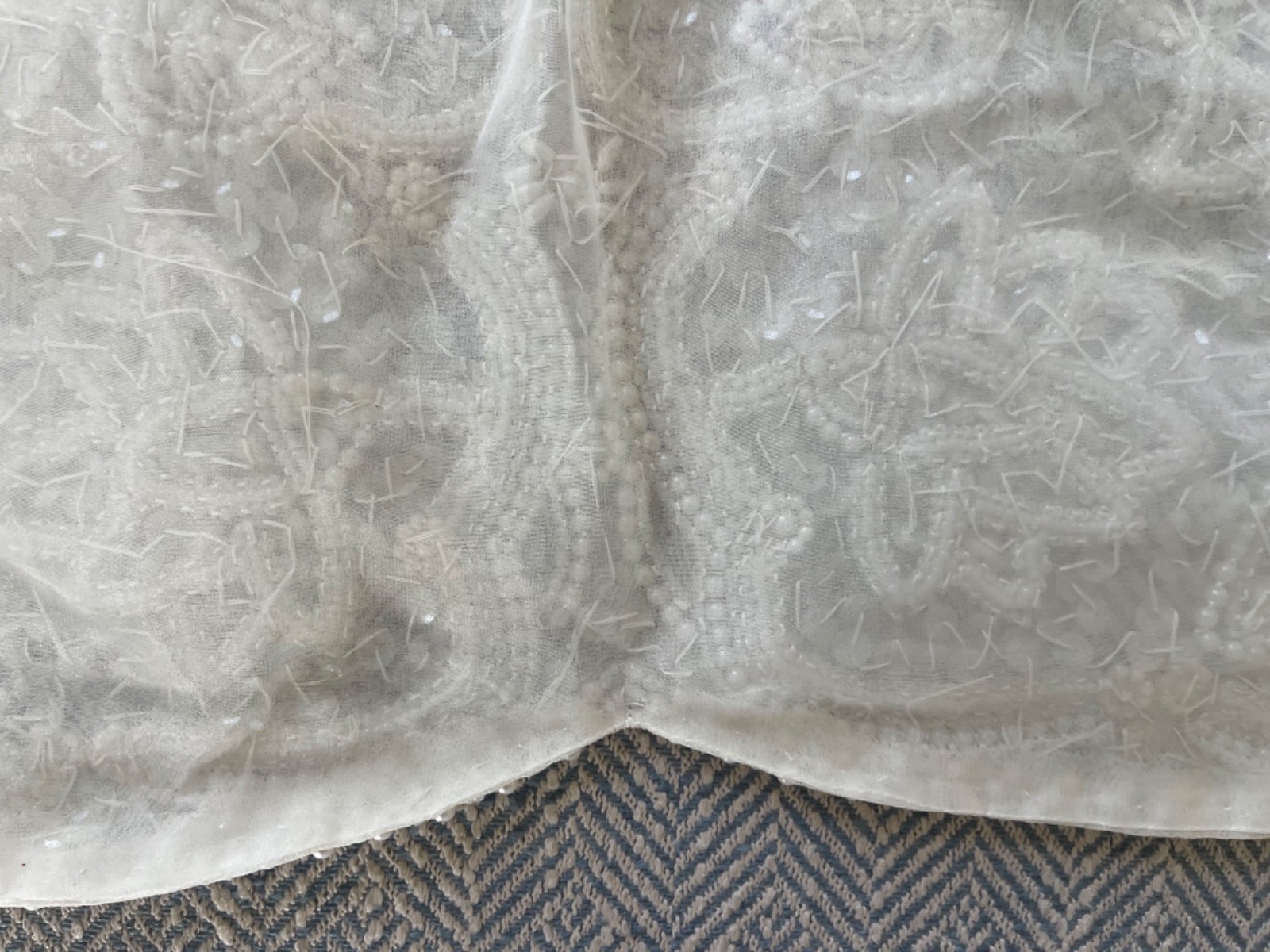 Vintage Beaded Alfred Angelo Wedding Gown Topper Bolero Jacket
