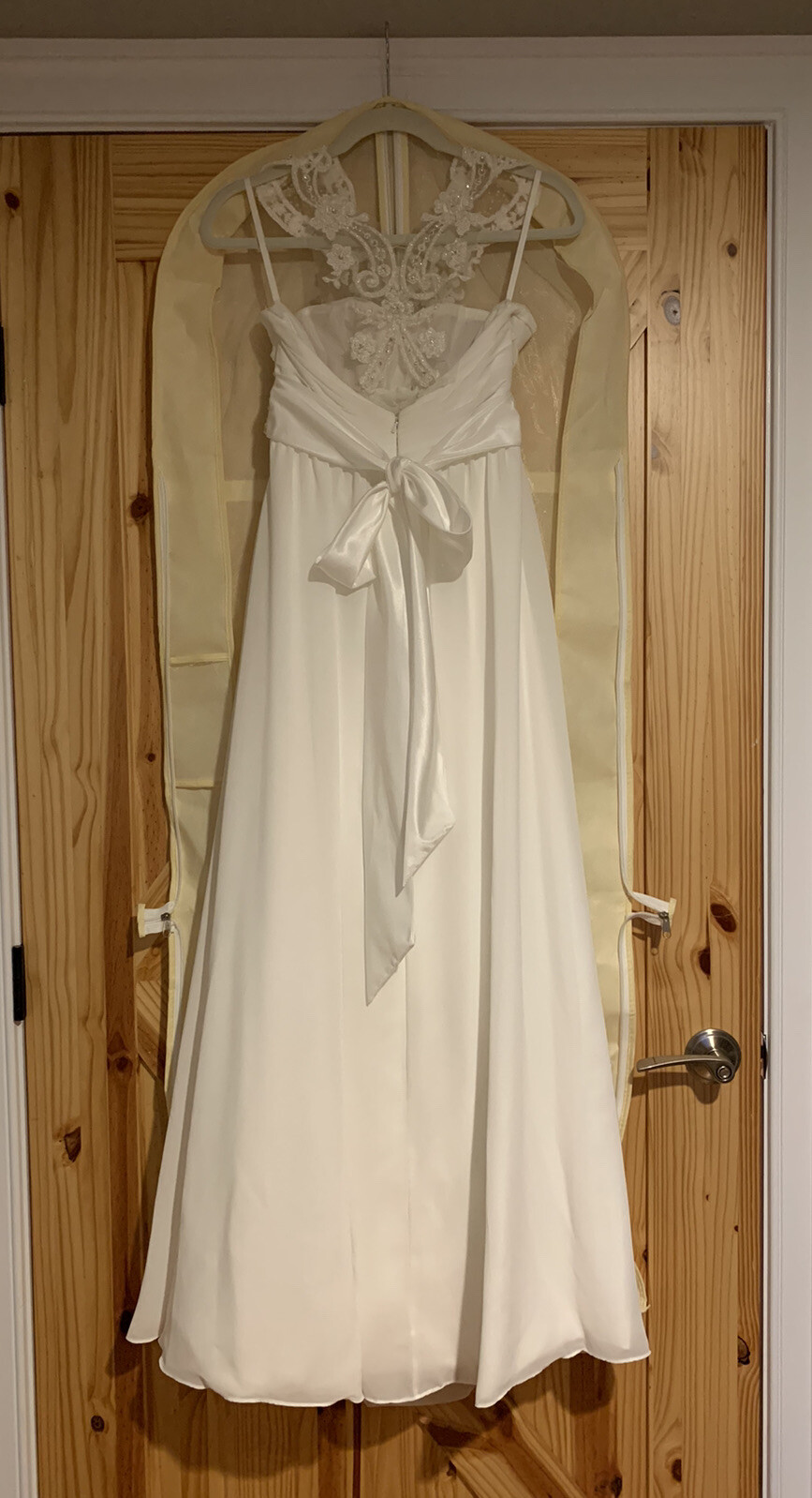 Jasmine Bridal Wedding Dress White Beaded Neck Racer Back Elastic Waist