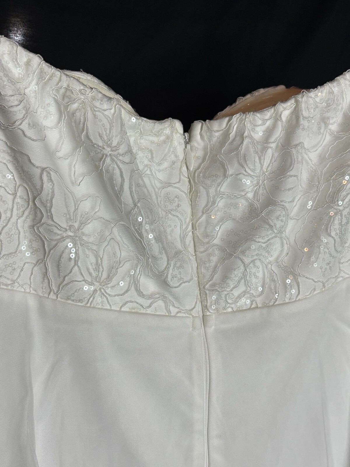 NEW Lulu’s Strapless White Chiffon Midi Reception Dress Bridal Gown Wedding S