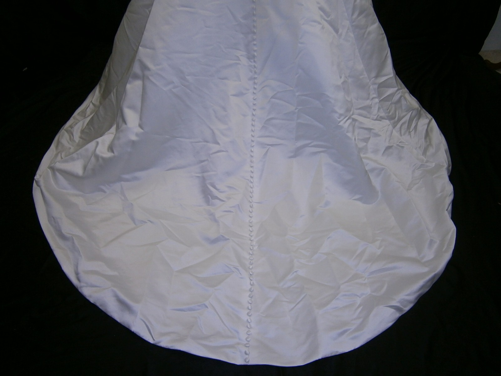 Casablanca Wedding Dress Gown 10 White A-Line Satin Pockets Bling Buttons NWT