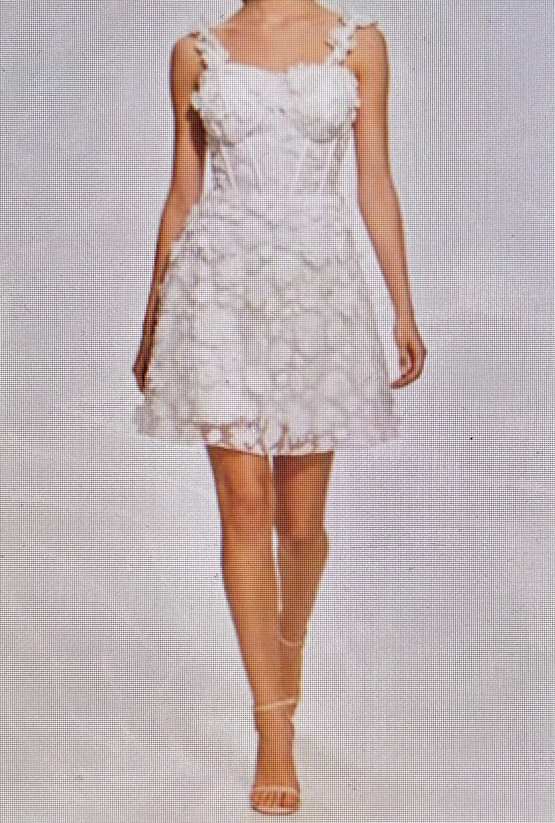 NWT-Womens Fashion-Mini Petals Corset Back Wedding/Reception Dress(White)-Sz 6/8