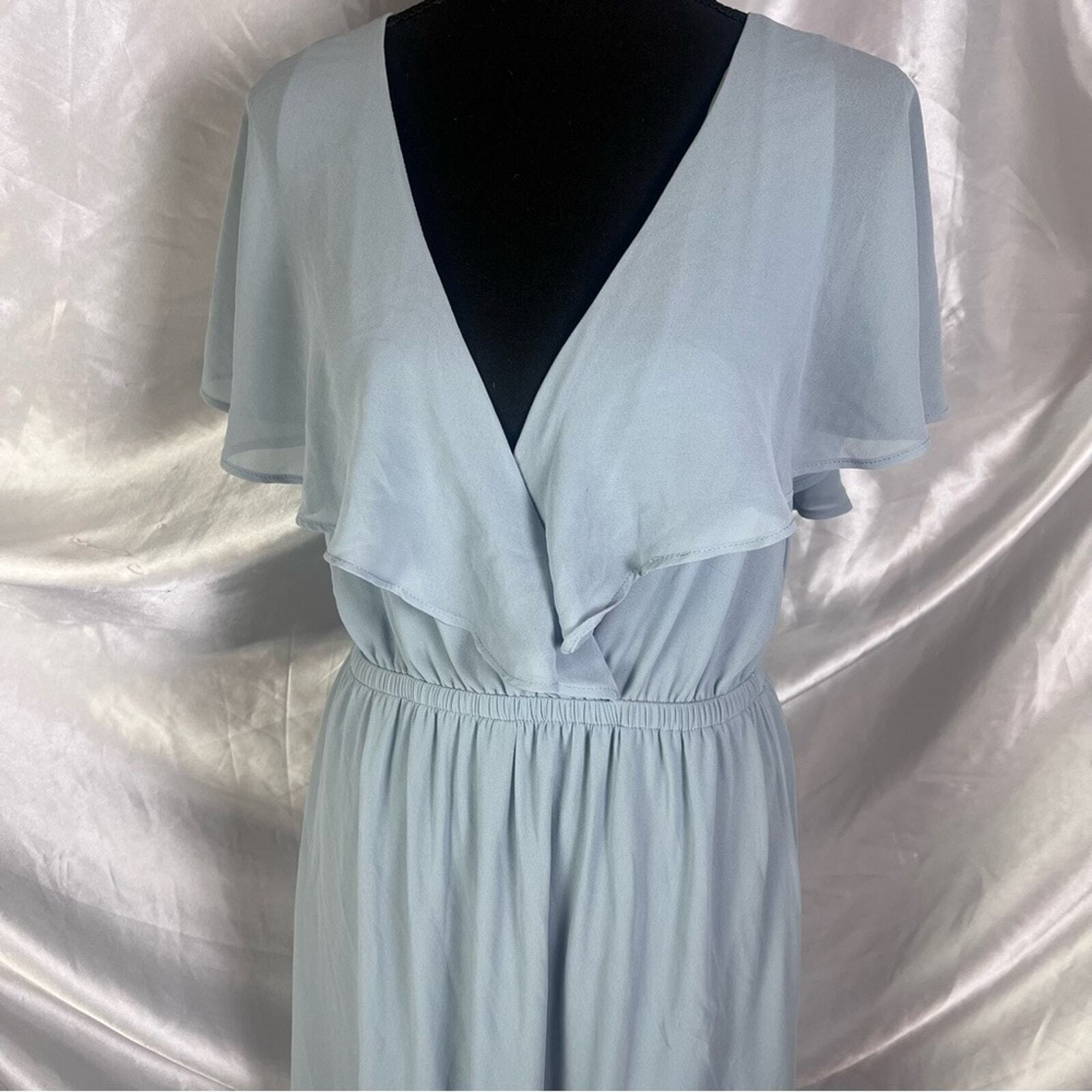 Show Me Your Mumu Blue Chiffon Sleeveless Maxi Dress Medium