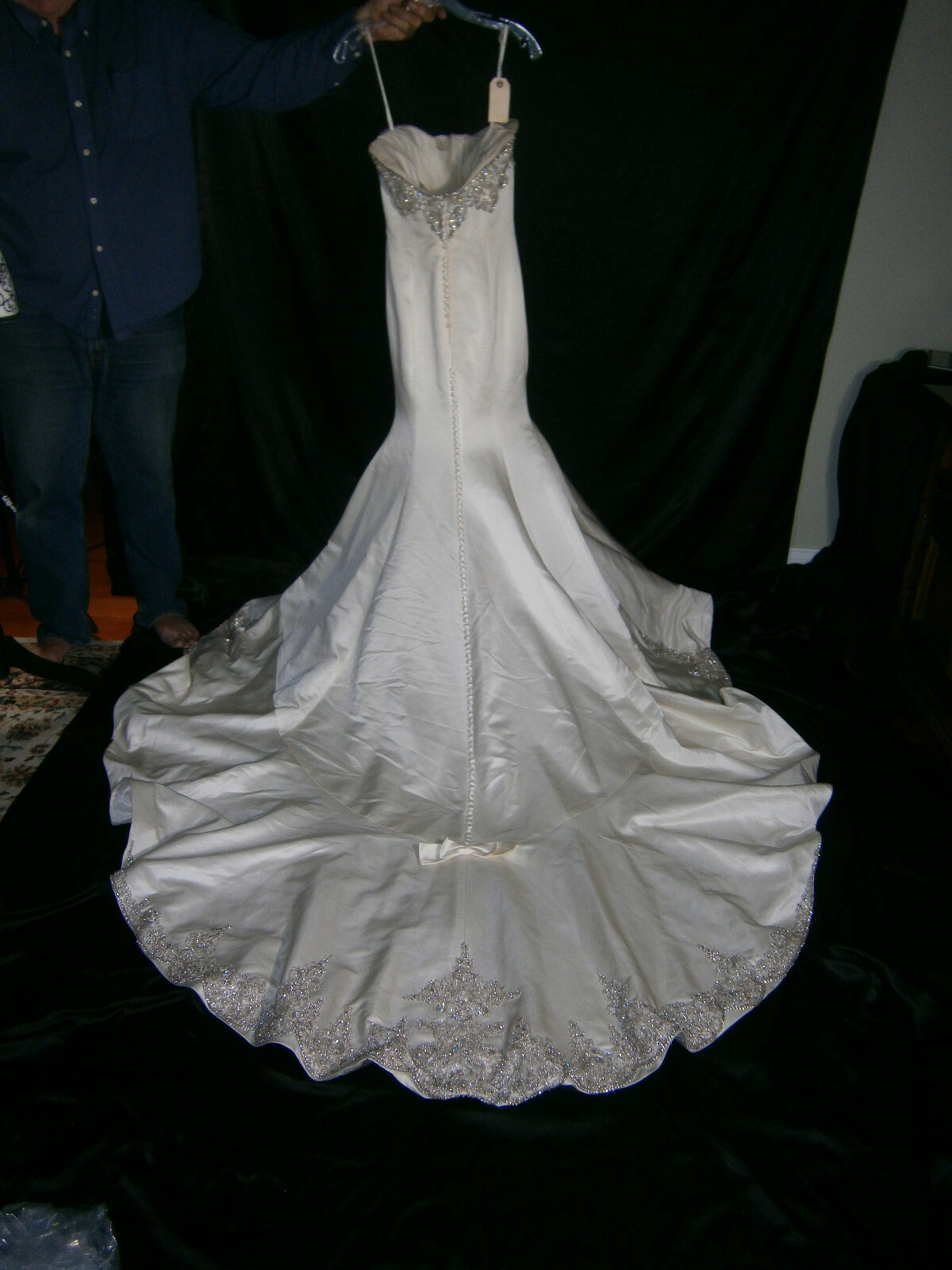 Victor Harper Silk 4 Wedding Dress Gown Mermaid Trumpet CrystalsTrain $5,995