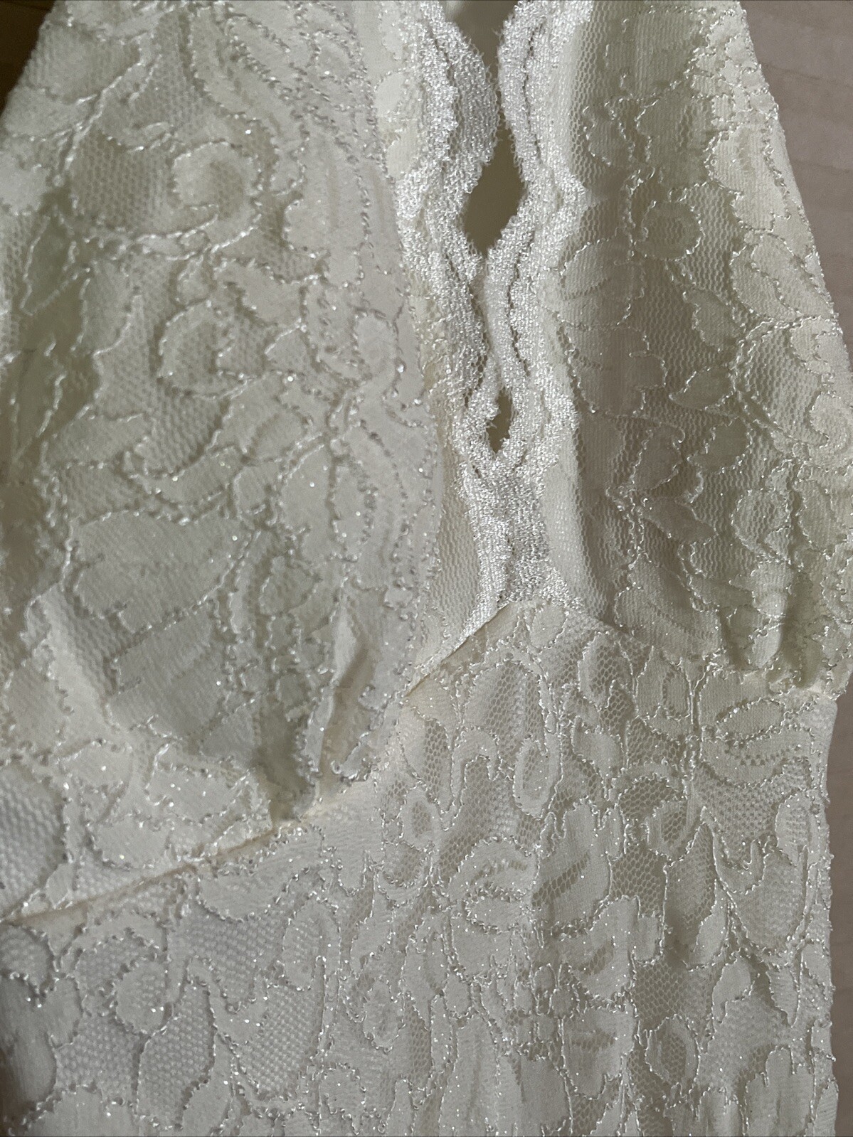 Davids Bridal DB Studio Tea Length Wedding Dress Ivory Size 4 Lace & Jewels