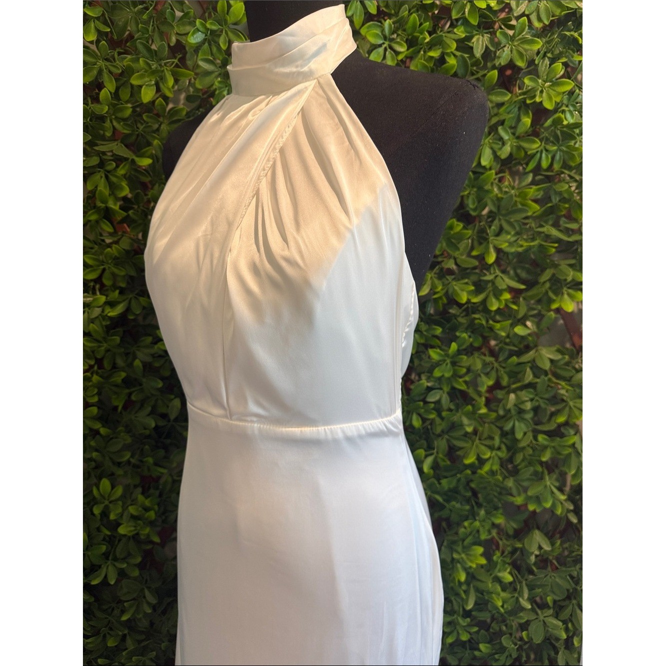 Eternity Together White Satin Halter Mermaid Maxi Dress