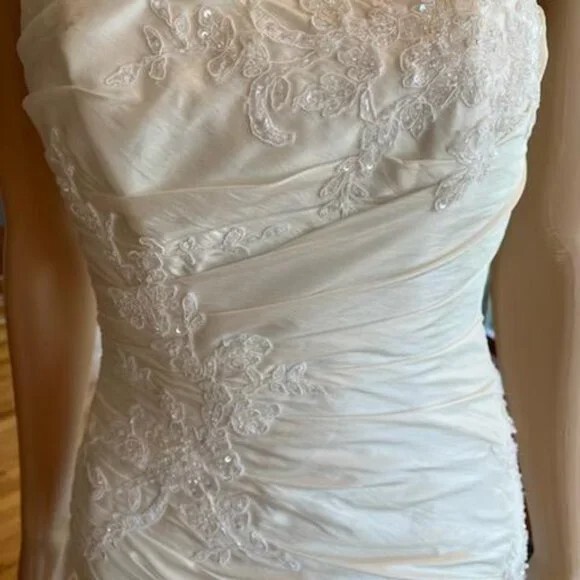 * Maggie Sottero Ivory Taffeta Strapless Corset Wedding Gown Bridal Dress Size 4