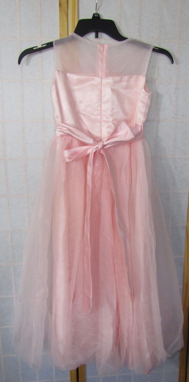 NWT Dideyttawl Soft Pink Chiffon Pleated Bodice Maxi Formal Dress Size 10-12
