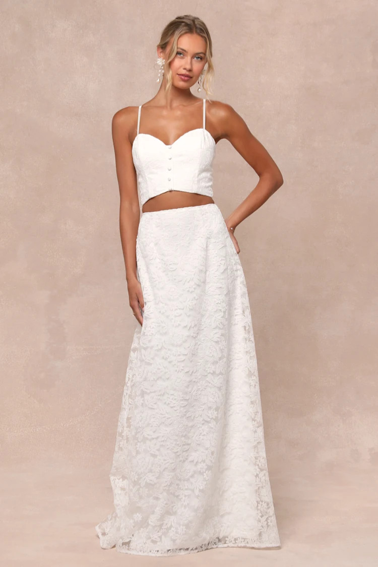 New Never Worn Wedding Dress Separates, Top and Bottom, Beach or Desert Style