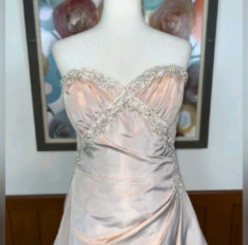 Rare! Maggie Sottero & Midgley Rose COGNAC iridescent Taffeta Wedding Gown