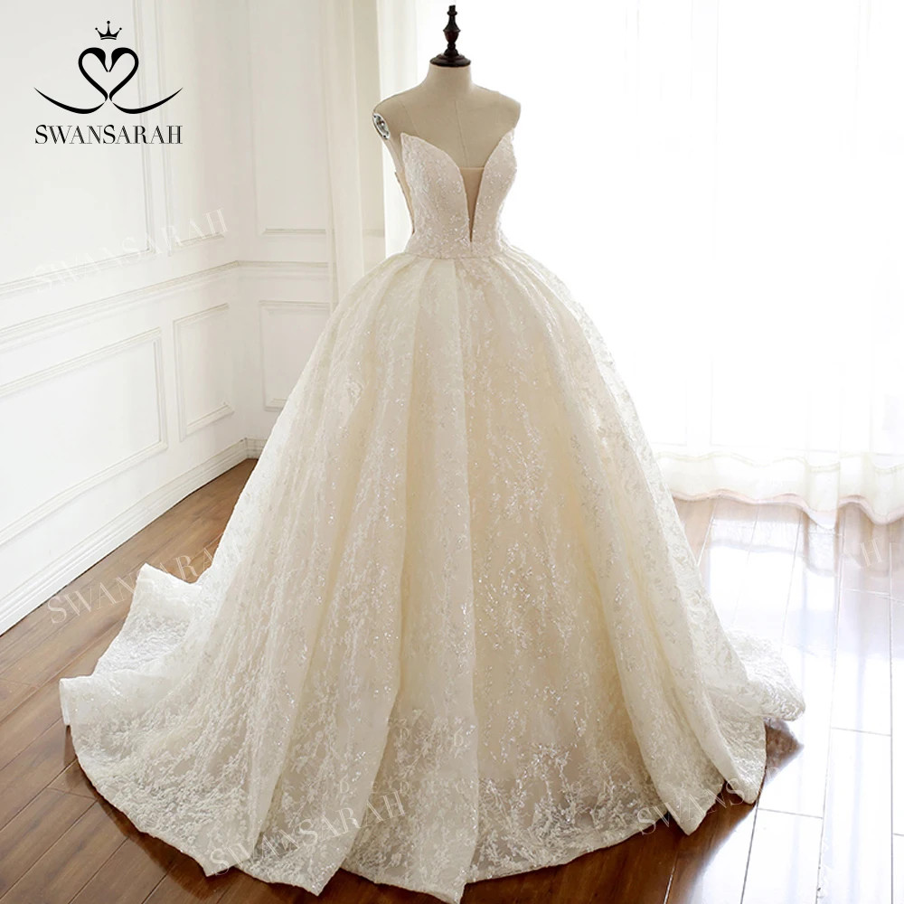 Luxury Sweetheart WeddingDress Beaded Ball Gown Bridal Princess Vestido De Novia