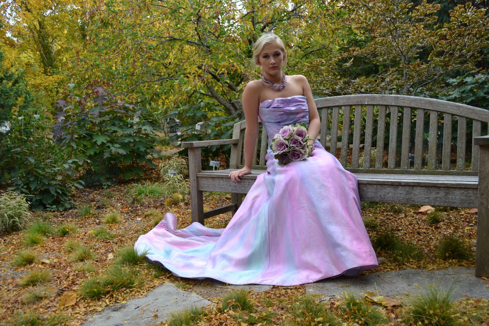 Bohemian Beach Wedding Dress Silk Pink blush White purple 6 8 10 corset med larg