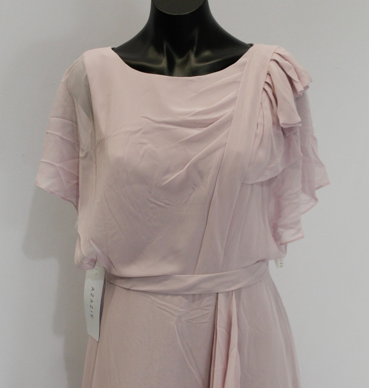 Azazie Women’s Aaliyah A-Line Scoop Pleated Chiffon Dress AP2 Frosted Lilac A8