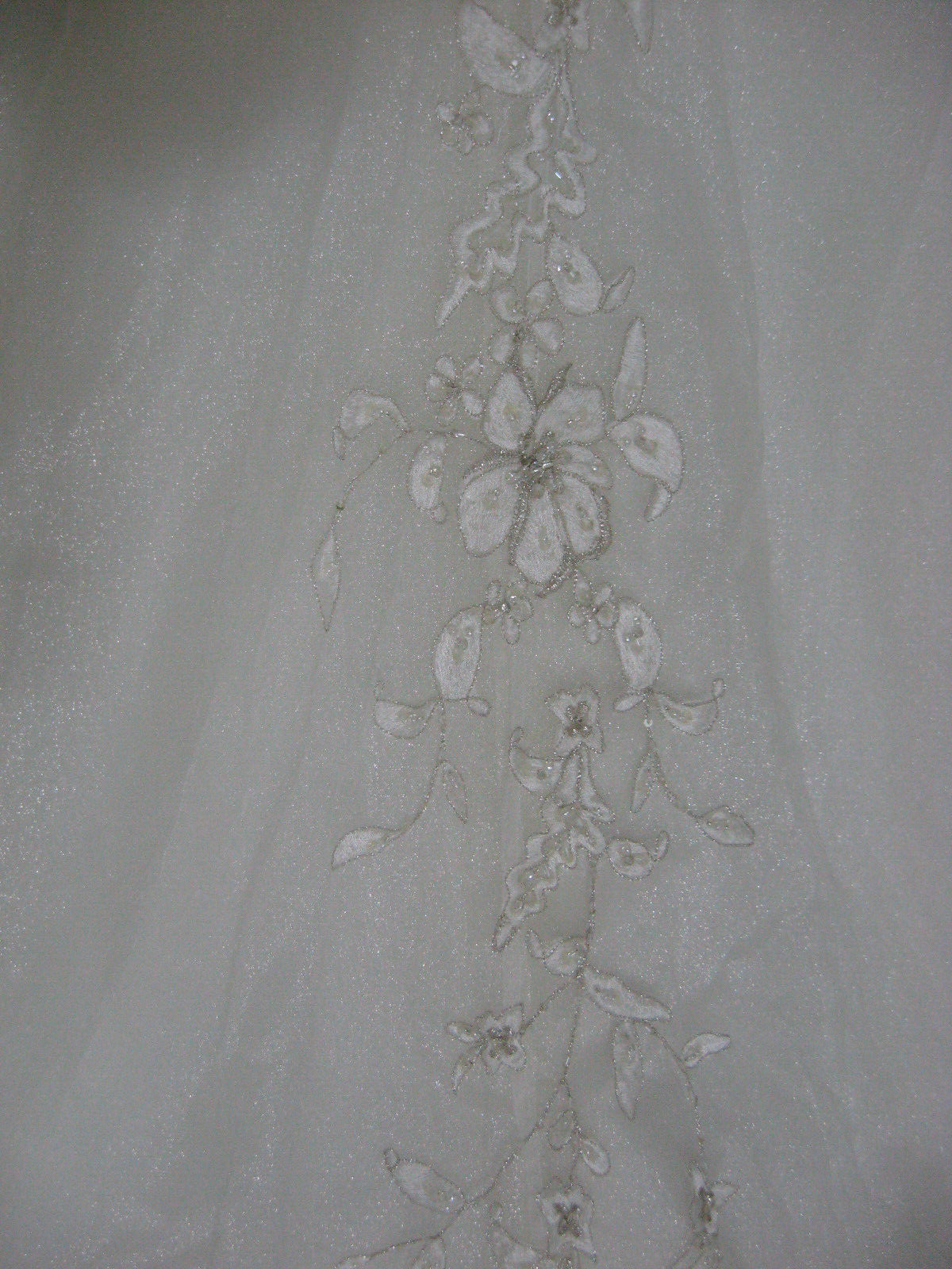 White Pure Couture Jodi Moylan 6 Ivory Tulle Sparkle Lace Ball Gown Beaded Train