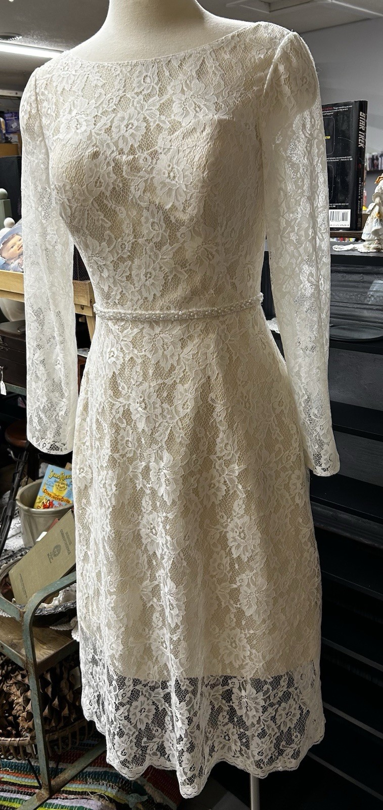 Ella Resa Vintage Lace Tea Length Wedding Gown