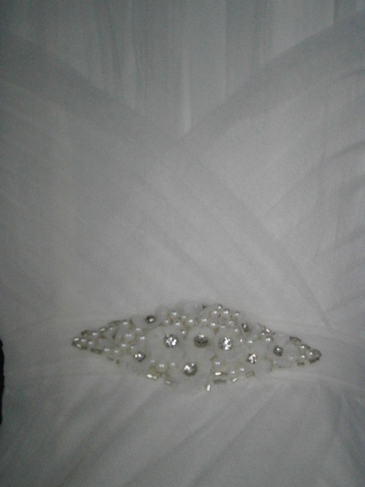 Barijay 200 Wedding Dress Ivory 8 Sheath Swarovski Crystal Tulle Ruching NWT