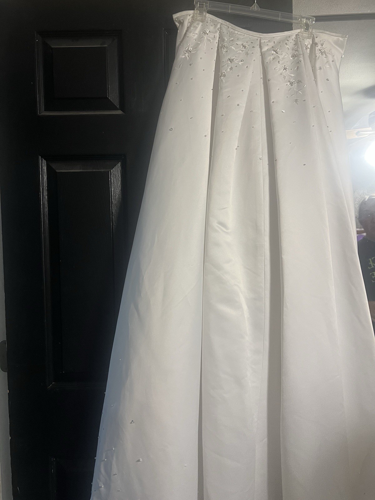 Vintage Strapless Beaded Wedding Dress w/ Matching Train White Size 14